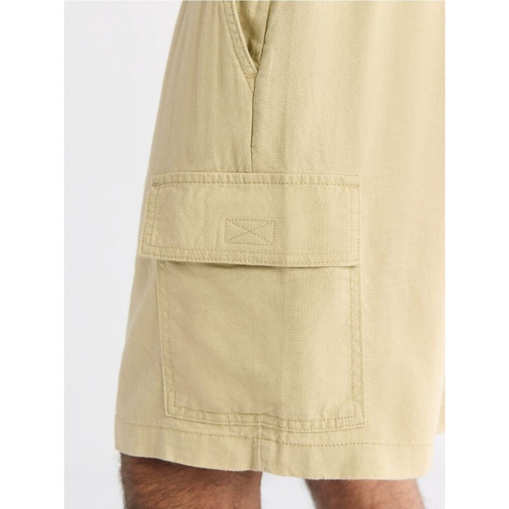 Free Assembly Men's Linen Blend Pull-On Cargo Shorts Plus Size 2XL NWT - Picture 2 of 7